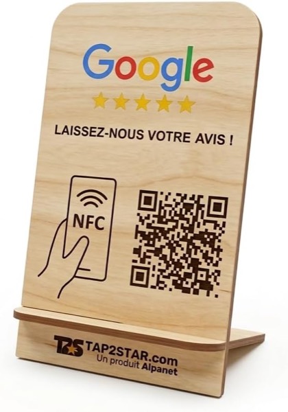 Chevalet Avis Google M — chevalet NFC + QR Code