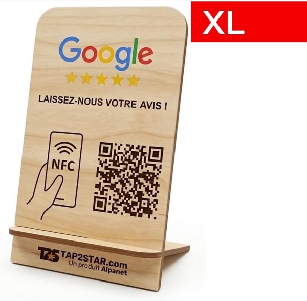 Chevalet Avis Google XL — chevalet NFC + QR Code