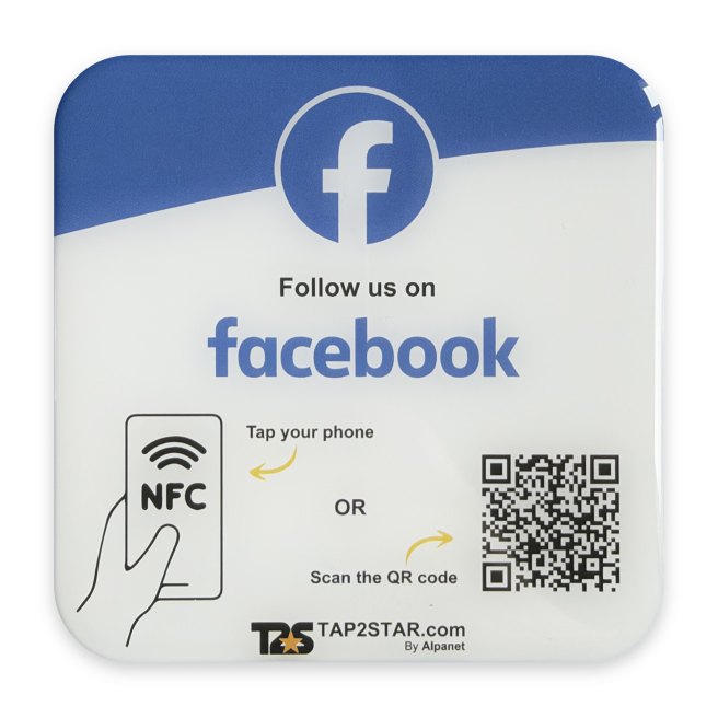 Plaque Facebook — plaque 10cm x 10cm x 2mm