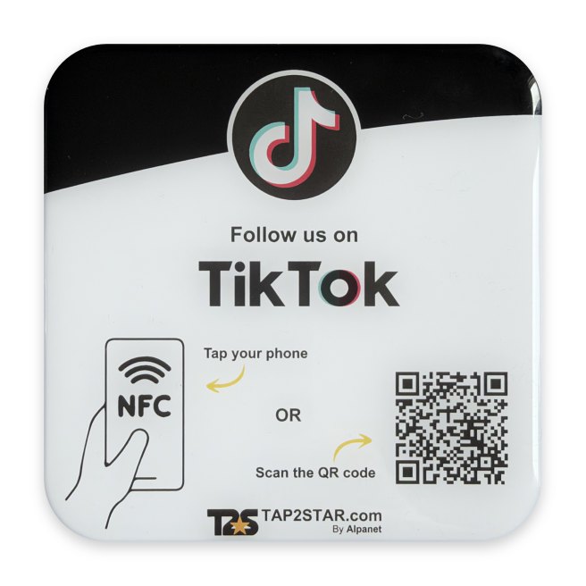 Plaque TikTok — plaque 10cm x 10cm x 2mm